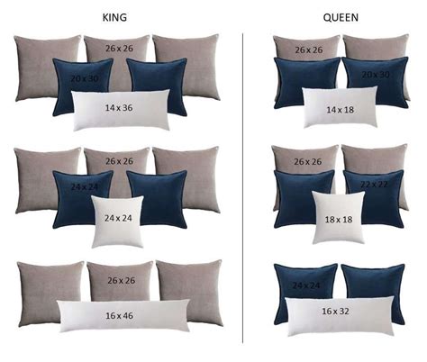 Decorative Pillows Combination With Guidelines And Sizing Guide