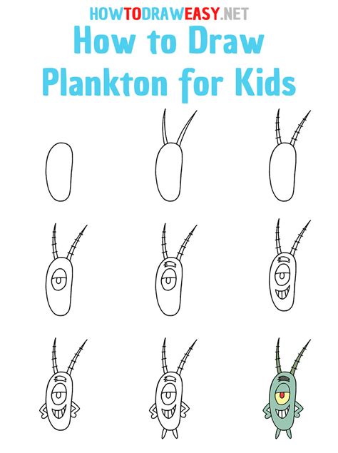 How To Draw Plankton Spongebob Step By Step Easy Drawing Guides Drawing