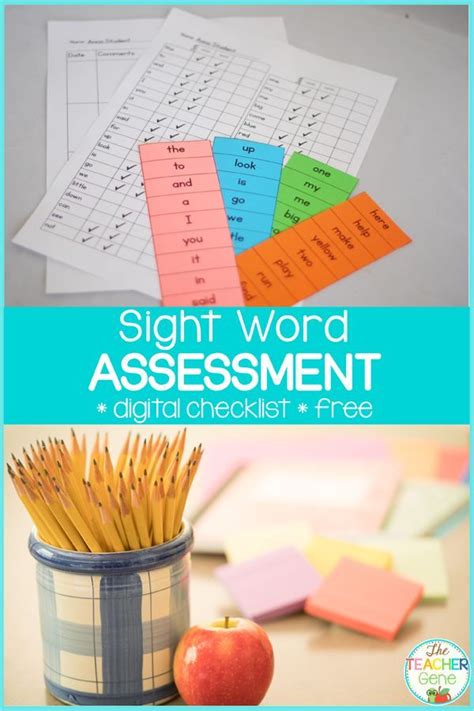 Sight Word Assessment Checklist This Free Download Is Great For
