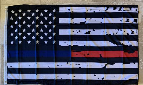 3x5 Usa Memorial Police Distress Flag 100d Rough Tex