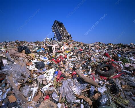 Landfill Site With Waste Truck Dumping Refuse Stock Image E8000273