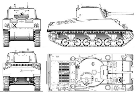 M4a3 Sherman Blueprints Free Outlines