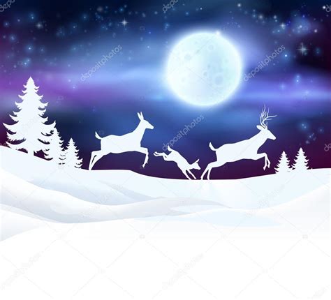 Christmas Winter Scene — Stock Vector © Krisdog 124148602