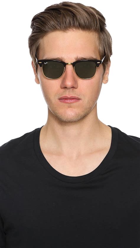 lyst ray ban clubmaster classic sunglasses in black for men