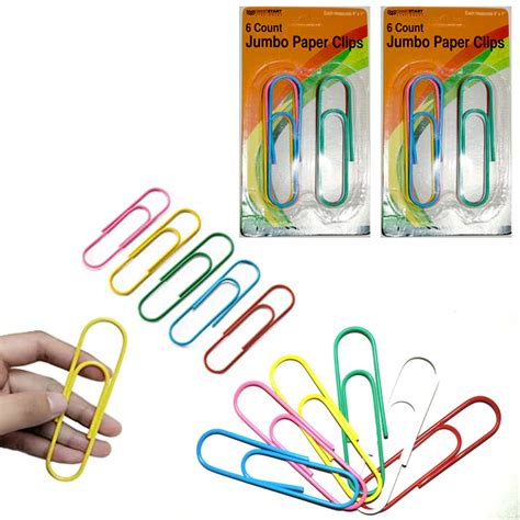 12 Extra Large Paper Clips 4 Jumbo Assorted Colors Coated Crafts