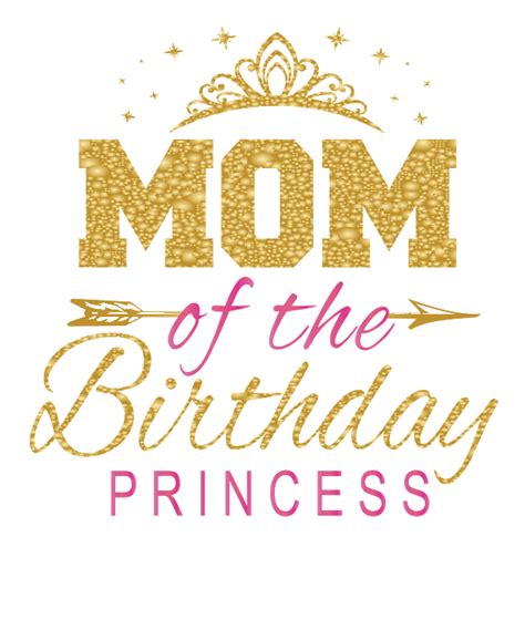 Mom Of The Birthday Princess Girls Party Print T Shirt By Art Grabitees