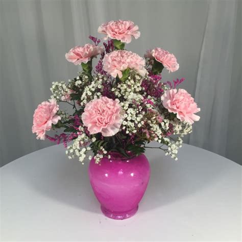 Carnation Vase Arrangement In Wilkes Barre Pa Aandm Floral Express