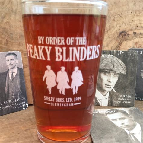Peaky Blinders Pint Glass Plus Six Free Peaky Blinders Beer Etsy