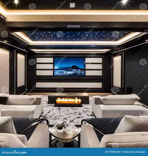 15 A Contemporary Minimalist Home Theater With A Mix Of Black And