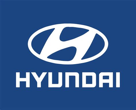 Hyundai Logo Brand Symbol With Name White Design South Korean Car