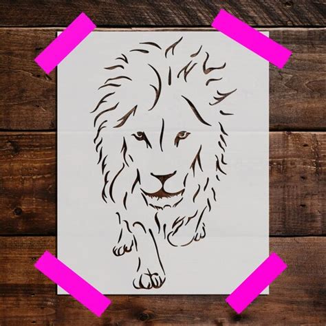 Lion Stencil Reusable Lion Stencil Art Stencil Diy Craft Etsy