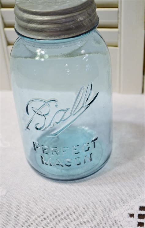 Vintage Ball Blue Canning Jar 1 Quart Zinc Lid Perfect Mason Etsy