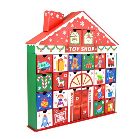 3d Christmas Advent Calendar Gingerbread Toy Shop Pull Out Date Boxes