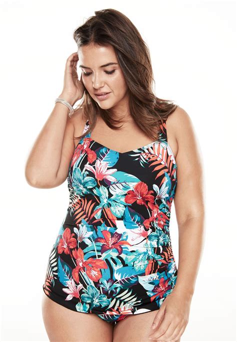 Based On A Best Seller This Plus Size Sarong Swimsuit Has A Fabulous
