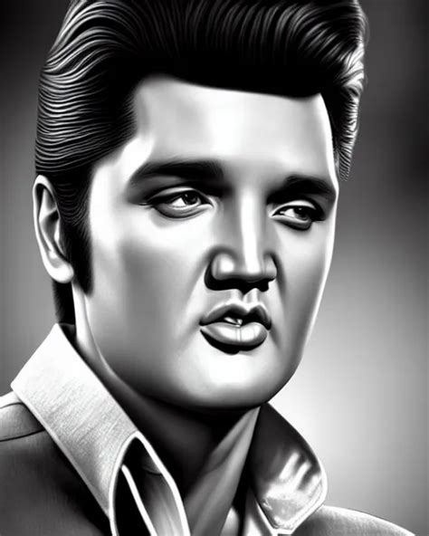 Photo Of Elvis Presley In The Style Of Stefan Kostic Stable