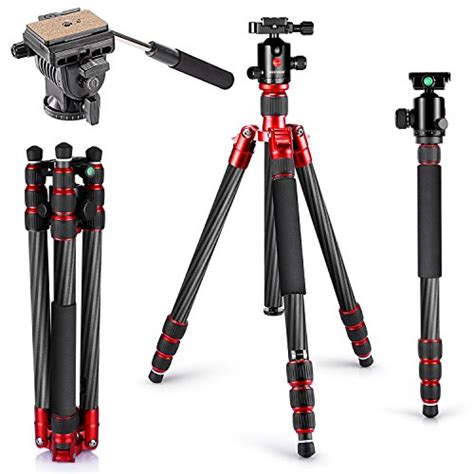 70.86614 div 12 = 5 and 70.86614 mod 12 = 10.86614. Neewer Carbon Fiber Tripod Monopod 67 inches/170 centimeters with 360 Degree Ball Head, Fluid ...
