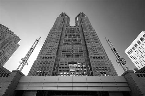 Grayscale Of High Rise Building Hd Wallpaper Peakpx