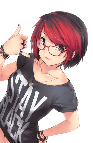 Anime Girl Wearing Glasses Stylish Hair Png Pngtank