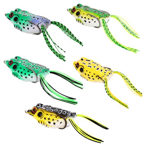 5 Pcs Top Water Soft Bait Hollow Frog Fishing Lures Spoon