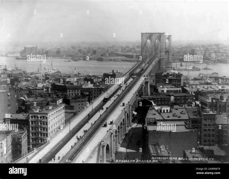 1897 New York Usa The Great East River Suspension Bridge Opened
