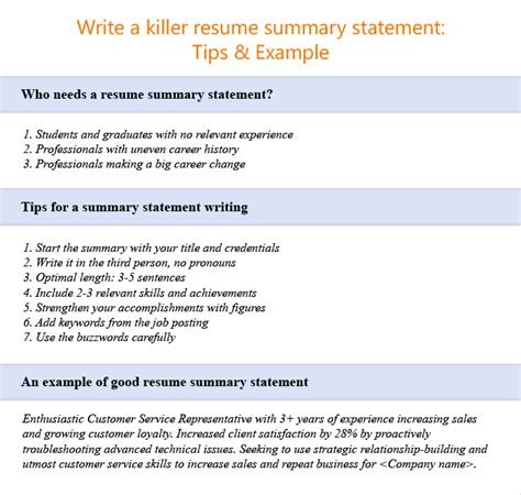 Others know it as a resume summary, qualifications summary, or a resume statement. How to Write a Resume Summary Statement (+10 Examples ...