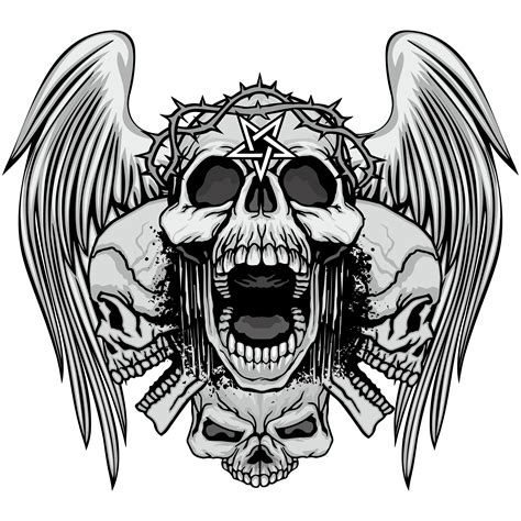 Aggressive Emblem With Skull 552237 Vector Art At Vecteezy