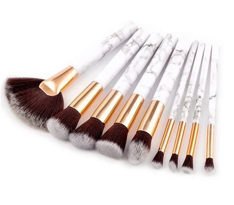 Glowii Pcs Marble Style Handle Makeup Brush Set Colour Zone Cosmetics