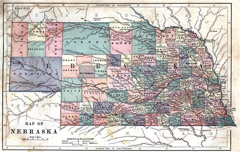 Old Nebraska Map Nebraska • Mappery