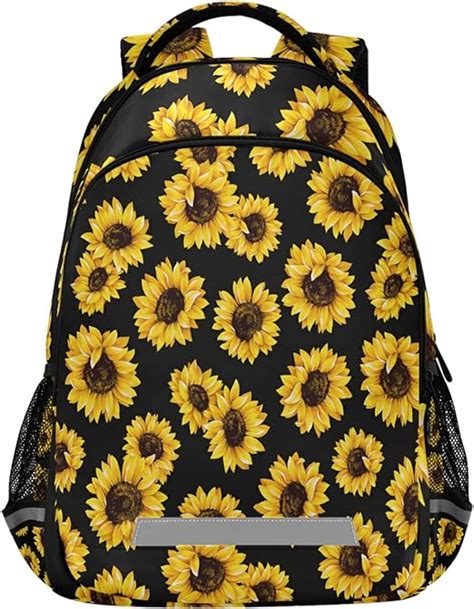Yellow Sunflower Laptop Backpack Schoolbag Fall Flowers Floral School