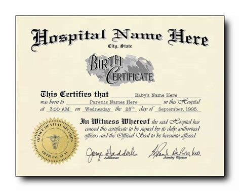 Certificates can also become a permanent part of your home. Sc. 10 Mock Birth Certificate (for Rooster) | Props | New ...