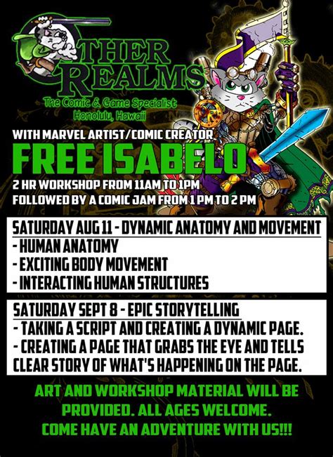 August 11 Events Hawaiian Comic Book Alliance