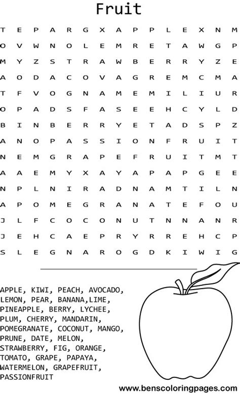 Printable Word Search Puzzle Fruit Group Bank Home Com