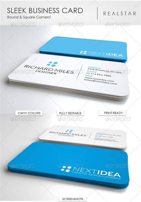 Sleek Business Card Print Templates Graphicriver