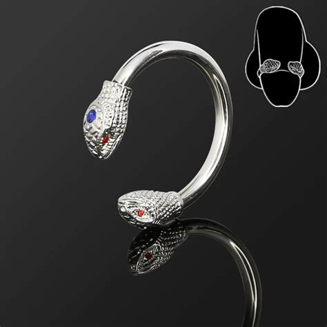 Open Snake Cock Ring Glans Penis Ring Adjustable Stainless Steel Male