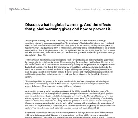 Discuss What Is Global Warming And The Effects That Global Warming