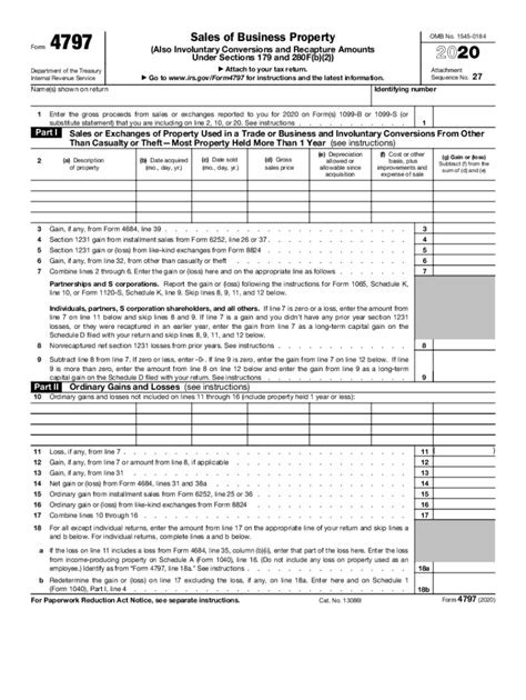 2020 Form Irs 4797 Fill Online Printable Fillable Blank Pdffiller
