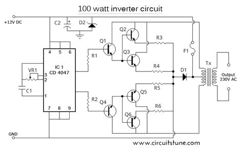 Analysis of this inverter's waveform. 12v To 230v 100w Inverter Circuit Diagram - Circuit ...