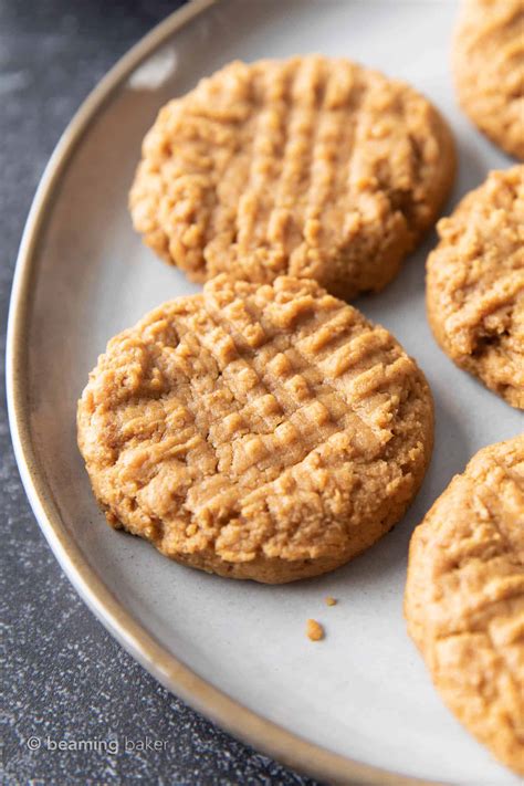 4 Ingredient Healthy Peanut Butter Cookies Gluten Free Beaming Baker