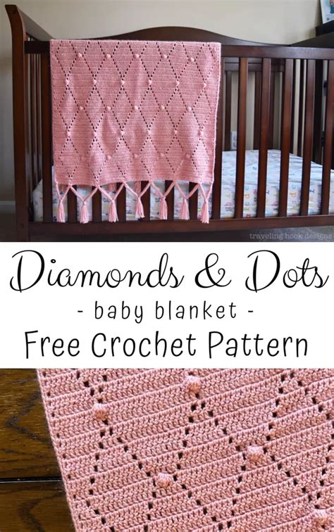 Diamonds And Dots Baby Blanket Crochet Pattern Baby Blanket Crochet
