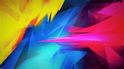 Multicolored Abstract Painting Abstract Blue Yellow Red Hd Wallpaper Wallpaper Flare