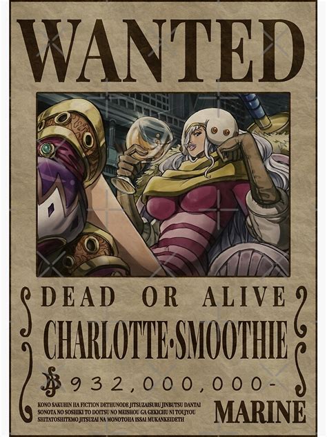 Charlotte Smoothie Wanted One Piece Bounty Poster Poster For Sale By