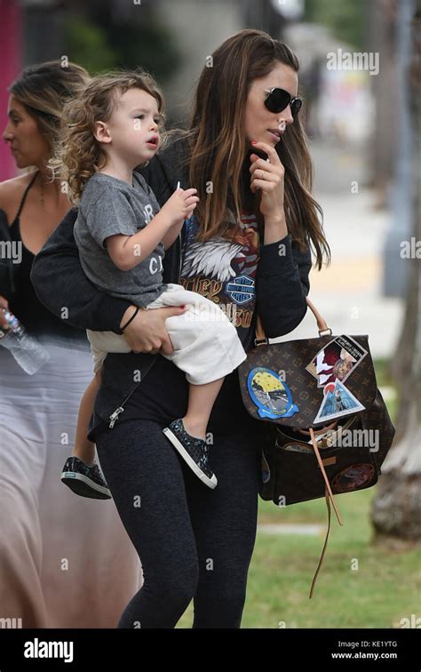 Jessica Biel Out And About With Her Son Silas Featuring Jessica Stock Photo Alamy