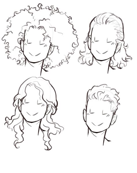 curly hair drawing reference and sketches for artists