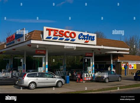 Tesco Extra Petrol Station Stock Photo Alamy