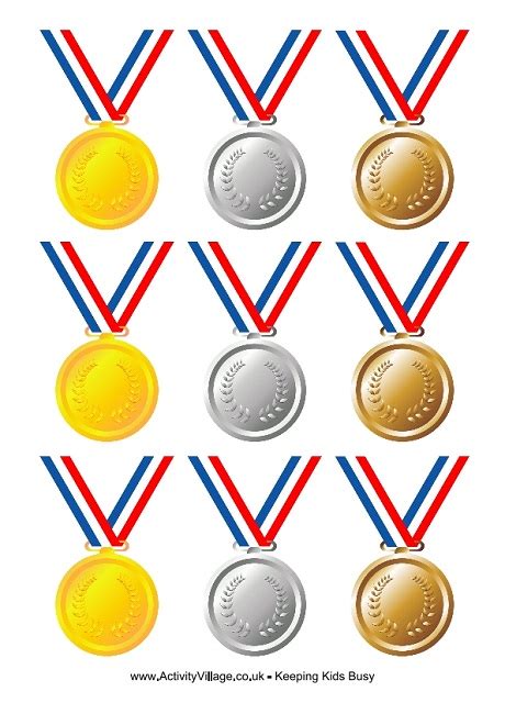 Free printable olympic coloring pages. Olympic Medals With Ribbon