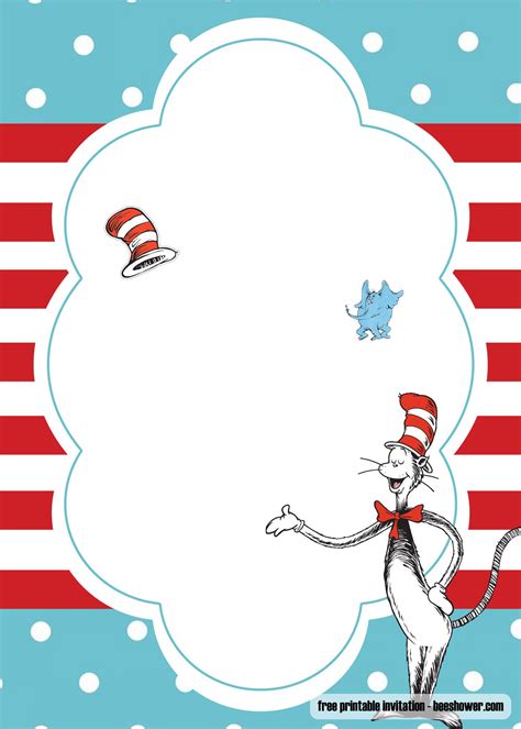 Free Dr Seuss Template For Your Baby Shower Invitations Dr Seuss