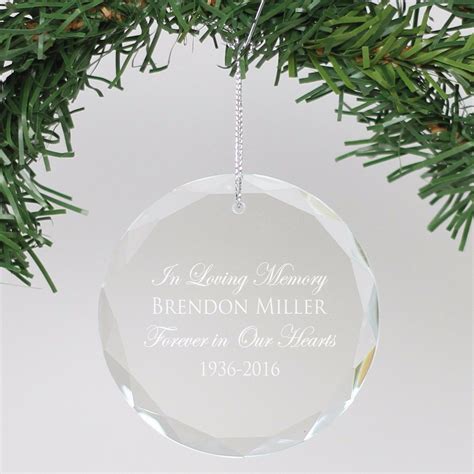 Personalized Engraved Crystal Ornament In Loving Memory Brendon