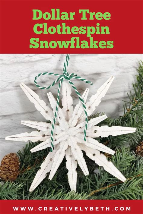 DIY Glittery Clothespin Snowflakes A Christmas In July Craft