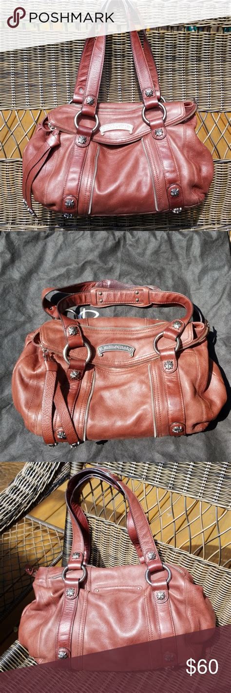B Makowsky Large Leather Shoulder Bag Leather Shoulder Bag Bags