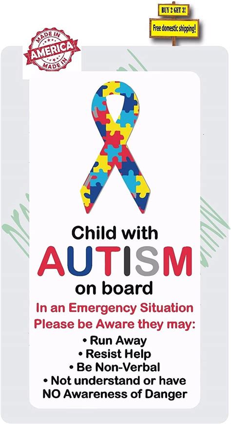 Autism Child On Board With Autism Safety Awareness Decal